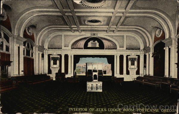 Interior of Elks Lodge Room Portland Oregon