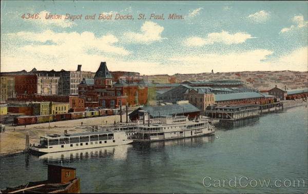 Union Depot and Boat Docks St. Paul Minnesota