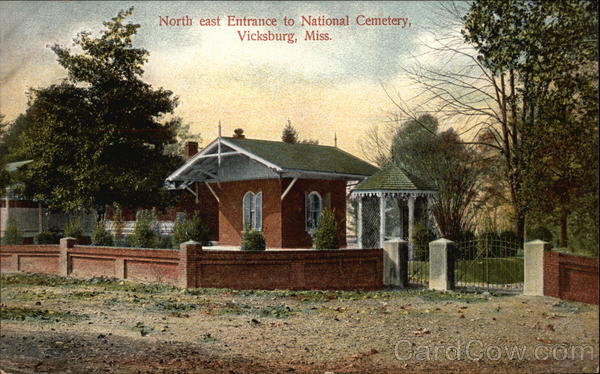 Northeast Entrance to National Cemetery Vicksburg Mississippi