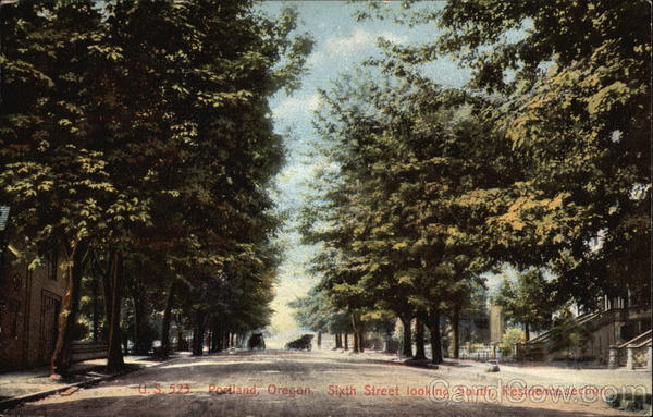 Sixth Street looking South, Residence section Portland Oregon