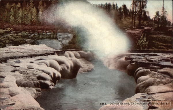 Oblong Geyser Yellowstone National Park Wyoming