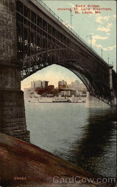 Ead's Bridge, Showing City Riverfront St. Louis Missouri