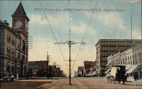 Kansas Ave., looking South from Fifth St Topeka