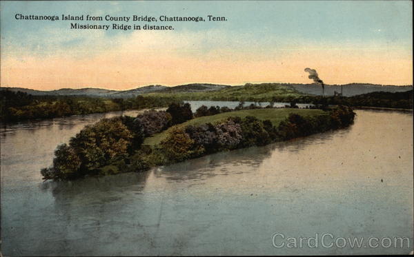Chattanooga Island from County Bridge Tennessee
