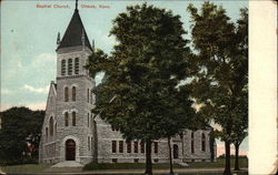Baptist Church Ottawa, KS Postcard 