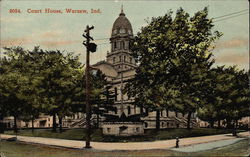 View of Court House Warsaw, IN Postcard Postcard