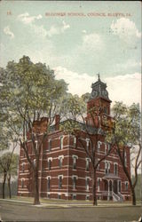 Bloomer School Council Bluffs, IA Postcard Postcard