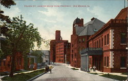 Fourth St. Looking South from Chestnut Des Moines, IA Postcard Postcard