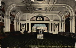 Interior of Elks Lodge Room Portland, OR Postcard Postcard