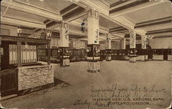 Interior View, U.S. National Bank Postcard