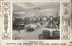Interior View DuPonts, Cor. Tremont and West Sts Postcard