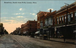 Broadway, South from Fifth Lorain, OH Postcard Postcard