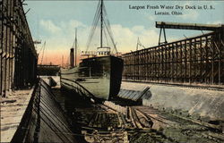 Largest Fresh Water Dry Dock in U. S Postcard