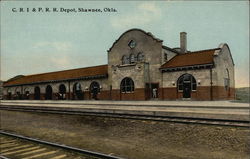 C.R.I. & P.R.R. Depot Postcard