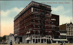 View of National Hotel Topeka, KS Postcard Postcard