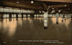 Interior of the Largest and Finest Dancing Pavilion in the World, Euclid Beach Park Postcard
