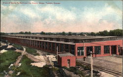 View of Santa Fe Railroad Car Repair Shops Topeka, KS Postcard Postcard