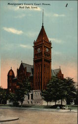 Montgomery County Court House Red Oak, IA Postcard Postcard