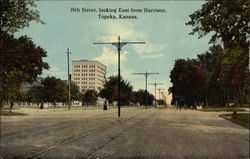 10th Street, looking East from Harrison Topeka, KS Postcard Postcard