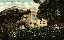 Carnegie Public Library Long Beach, CA Postcard Postcard
