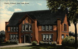 Public Library Building Red Oak, IA Postcard Postcard