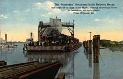 The "Mastodon" Southern Pacific Railway Barge Postcard