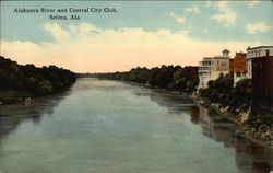 Alabama River and Central City Club Postcard