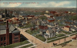 Bird's-Eye View of Council Bluffs Postcard