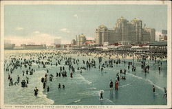 Where the HOtels Tower above the Beach Postcard
