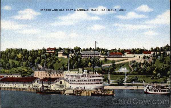 Harbor and Old Fort Mackinac Mackinac Island Michigan