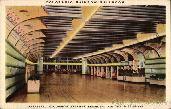 All-Steel Excursion Steamer President on the Mississippi