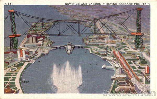 Sky Ride and Lagoon Showing Cascade Fountain Chicago Illinois