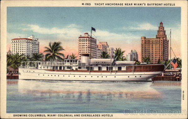 Yacht Anchorage near Bayfront Hotels Miami Florida