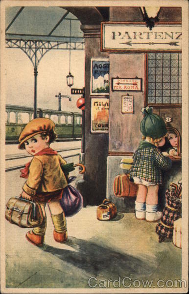 Children at Train Station Depots