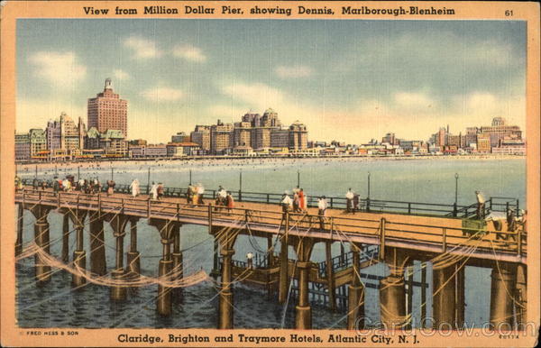 Dennis, Marlborough-Blenheim, Claridge, Brighton and Traymore Hotels Atlantic City New Jersey