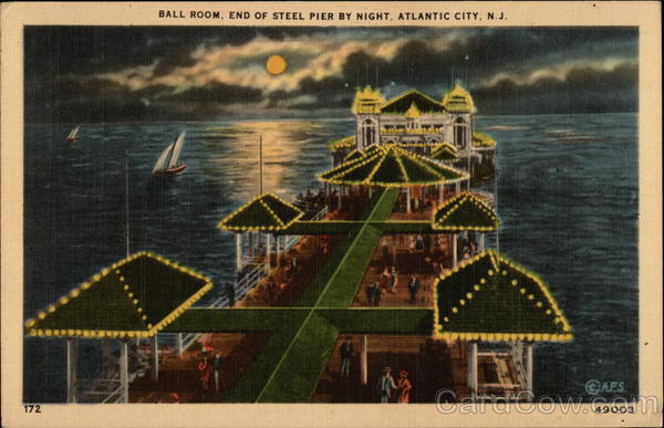 Ball Room, End of Steel Pier by Night Atlantic City New Jersey