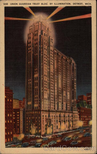 Union Guardian Trust Building by Illumination Detroit Michigan