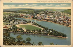 Wheeling Island and Ohio River West Virginia Postcard Postcard