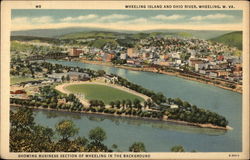 Wheeling Island and Ohio River Postcard