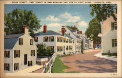 Leyden Street Plymouth, MA Postcard Postcard