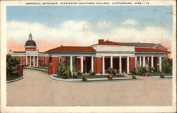 Mississippi Southern College - Memorial Entrance Postcard