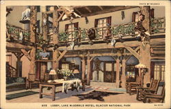 Lobby, Lake McDonald Hotel Postcard