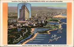 Aeroplane View Showing The Commonweath Hotel and its Beautiful Surroundings Postcard