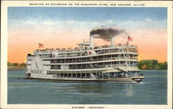 Steamer "President" New Orleans, LA Postcard Postcard
