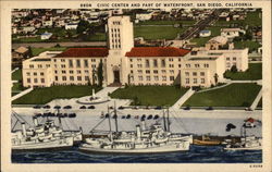 Civic Center and Part of Waterfront Postcard