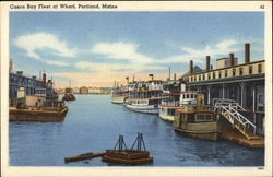 Casco Bay Fleet at Wharf Postcard