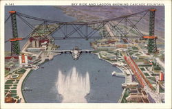 Sky Ride and Lagoon Showing Cascade Fountain Postcard