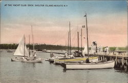 At the Yacht Club Dock, Shelter Island Heights Postcard
