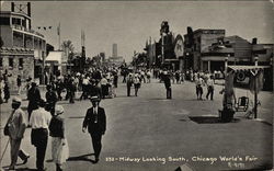 Midway Looking South - Chicago 1933 World's Fair Postcard
