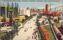 Transportation Row - General Motors, Chrysler and Nash Buildings Postcard